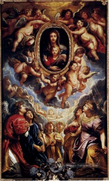 Vierge à l’enfant adoré par les anges Baroque Peter Paul Rubens Peinture à l'huile